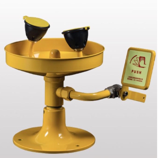 משטפת בטיחות צהובה לעיניים