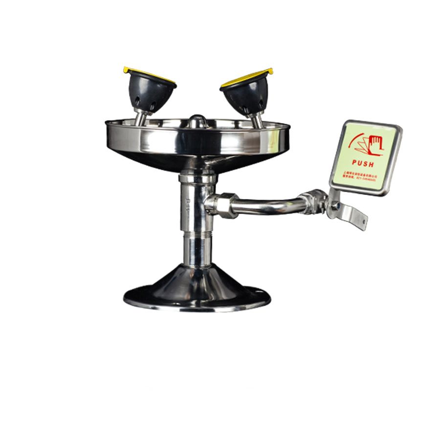 משטפת עיניים נירוסטה עם חיבור לקיר